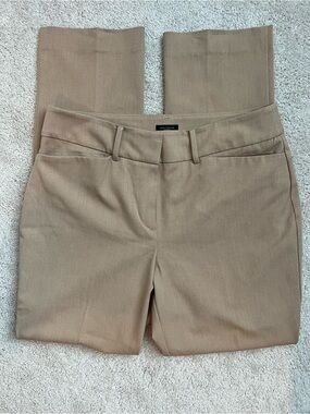 Ann Taylor Khaki Straight-Leg Trousers